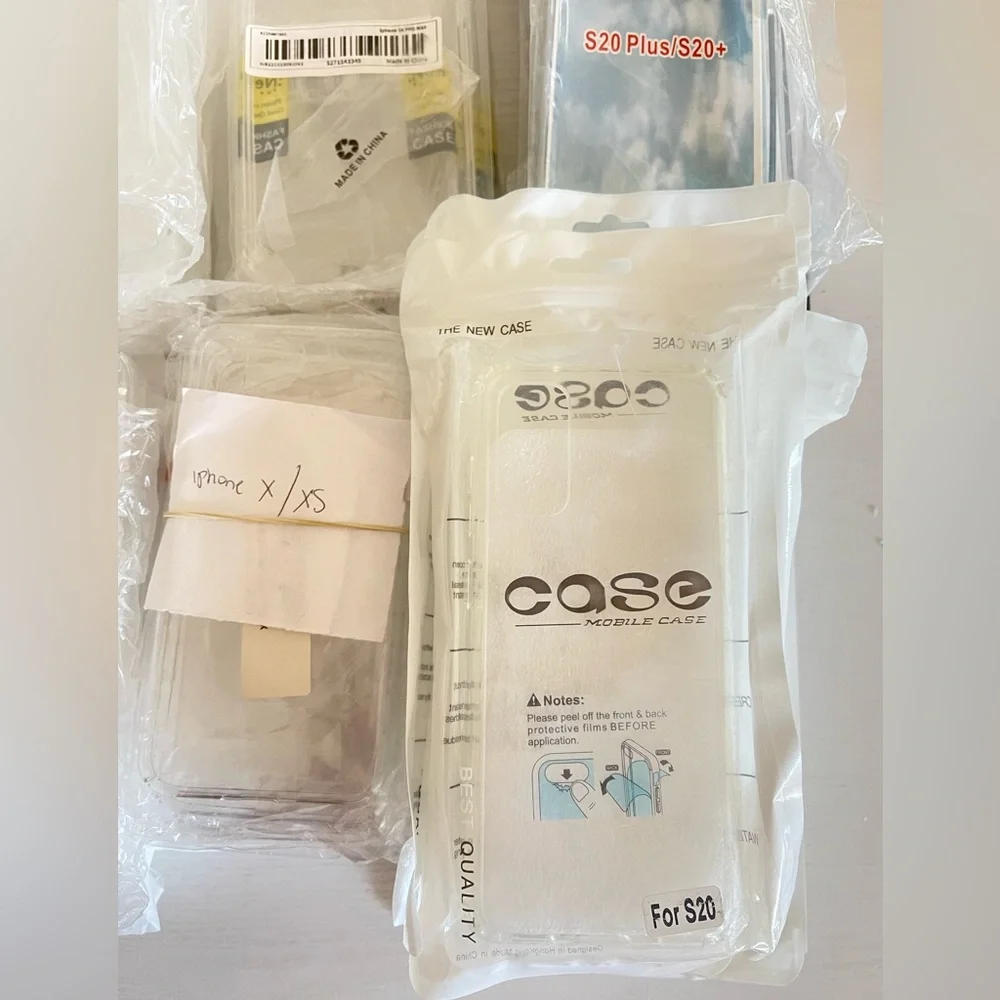 iPhone and Samsung clear hard plastic phone cases